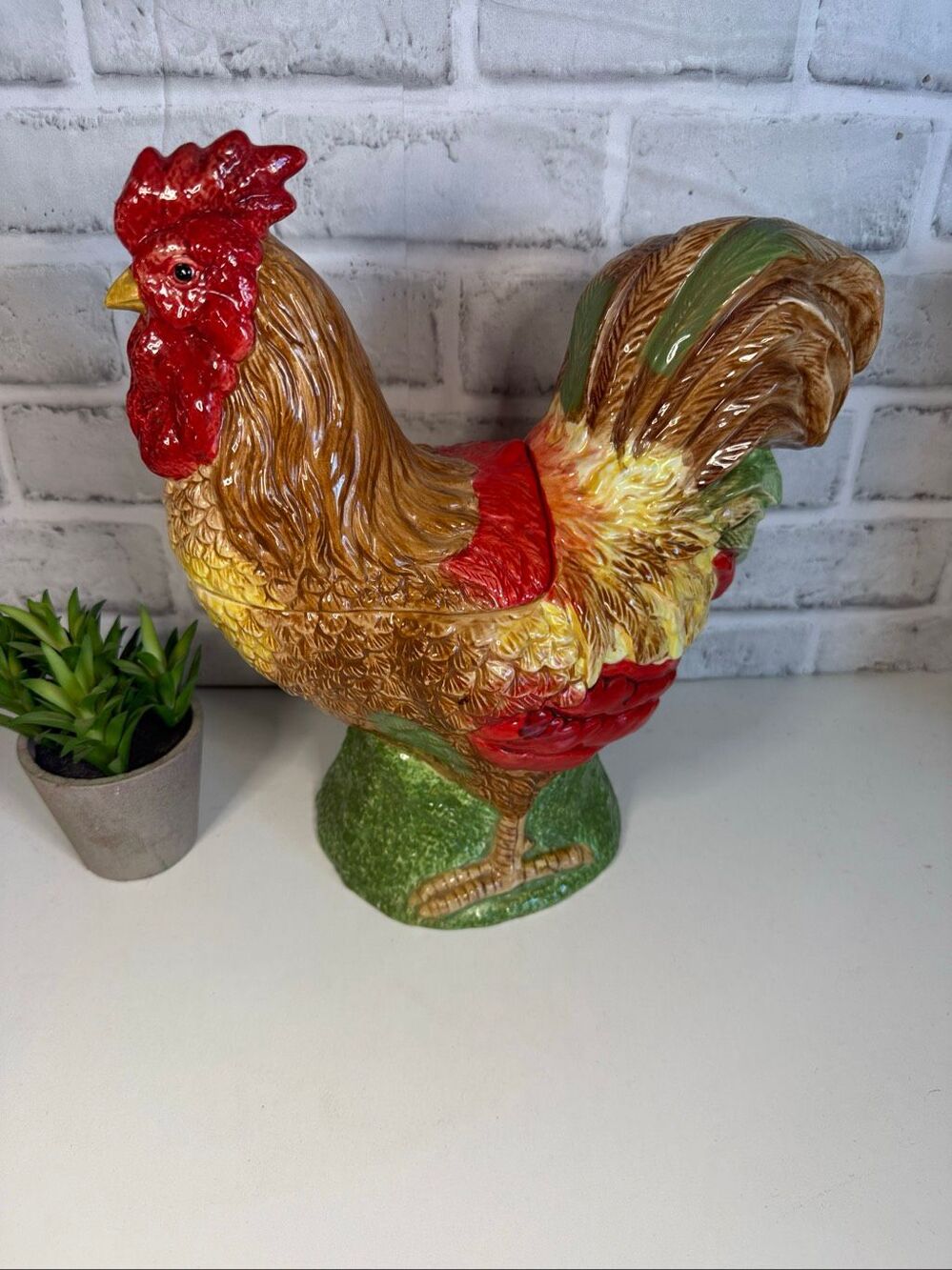 Sakura Rooster Fair Weather Friends Ceramic Cookie Jar